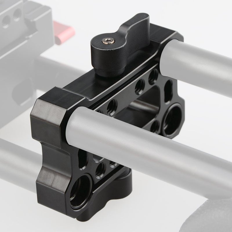 CAMVATE 15mm Rod Offset Raiser Clamp for Shoulder Rig Railblock System (Black Thumbscrew) - 1690 - Image 3
